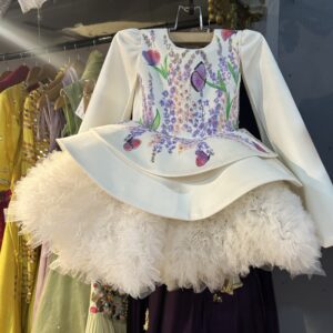 White Hand Paint Short Frock