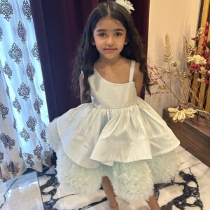 Sky blue Frill Short Frock